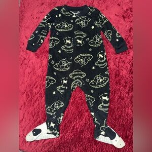 Carter's Black and White Cow UFO Print Kids Footie